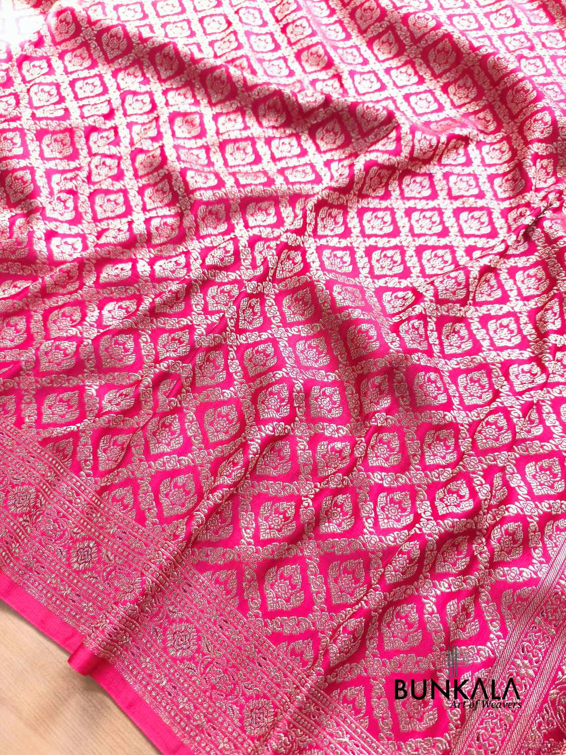Pink Brocade Weaved Banarasi Mashru Silk Saree