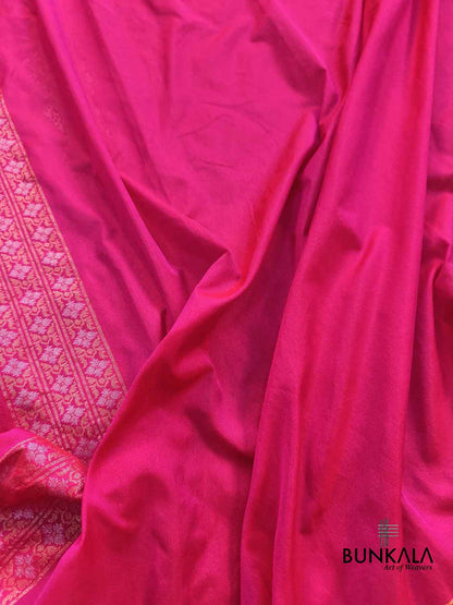Pink Ektara Banarasi Jamdani Weaved Silk Saree