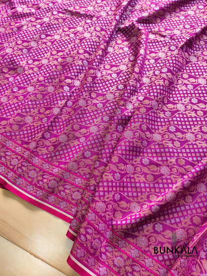 Pink Ektara Banarasi Jamdani Weaved Silk Saree