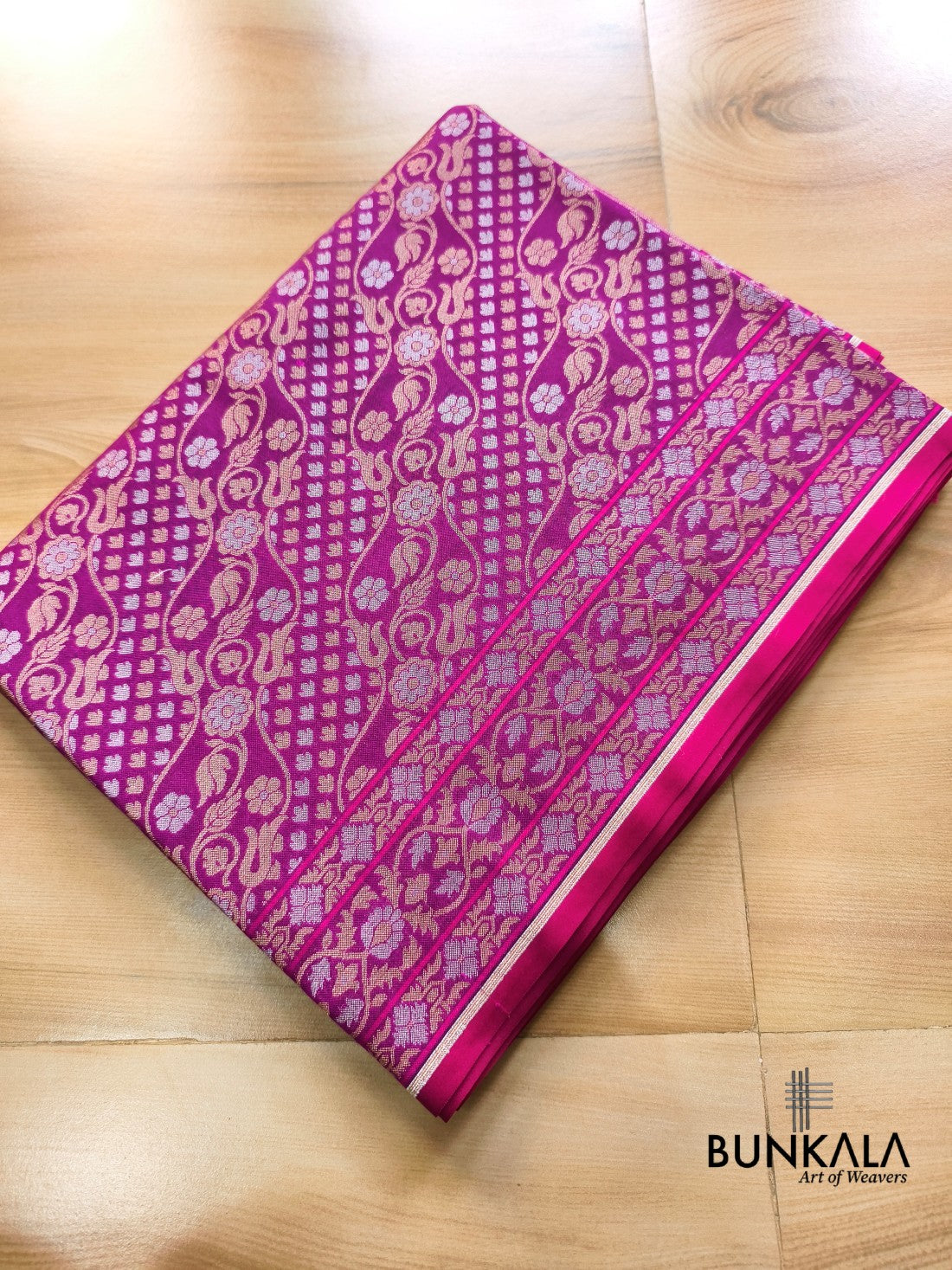 Pink Ektara Banarasi Jamdani Weaved Silk Saree