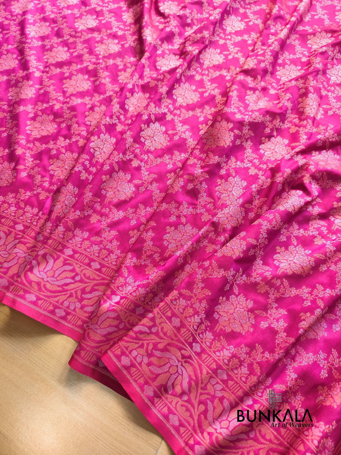 Pink Ektara Banarasi Jamdani Weaved Silk Saree 