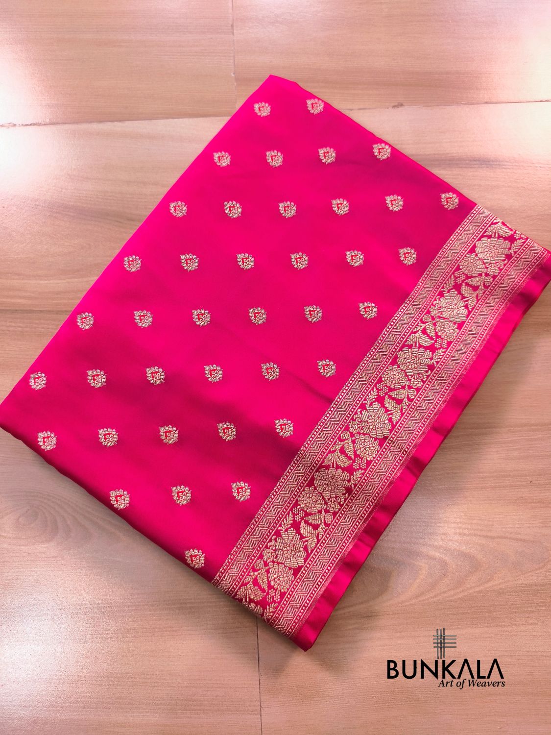 Pink Meena Buti Banarasi Mashru Silk Saree