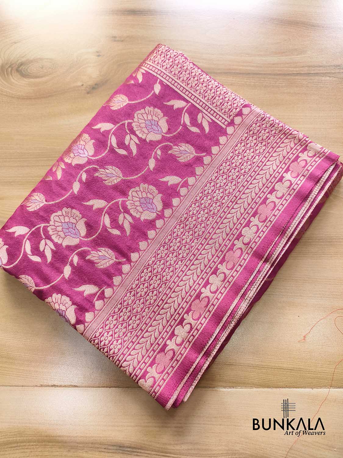 Pink Sona Zari Jaal Banarasi Georgette Saree