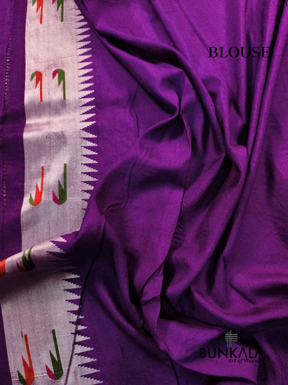  Pure Tusser Georgette Meenakari Floral Work Handloom Banarasi Saree 