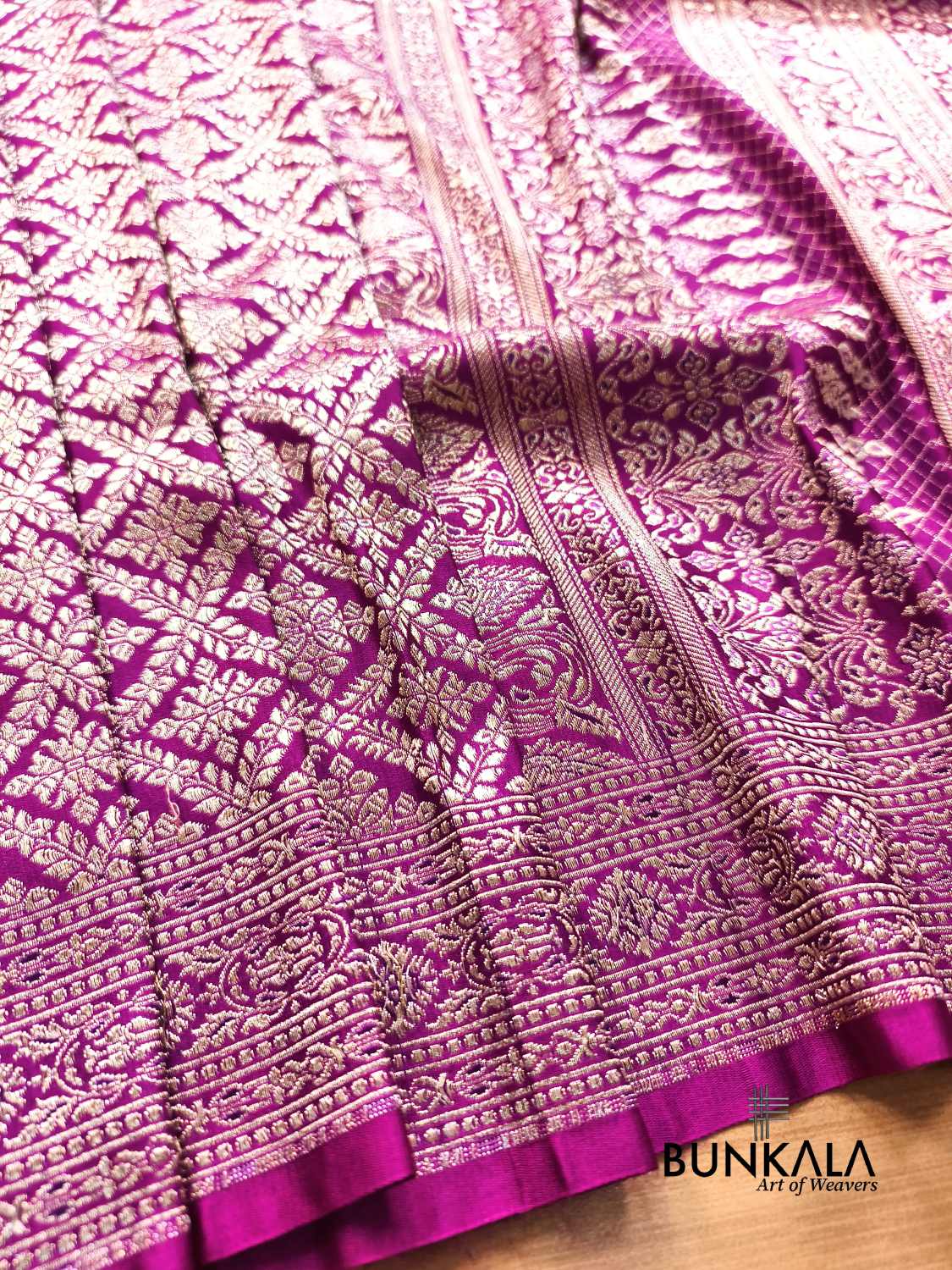 Purple Brocade Weaved Banarasi Mashru Silk Saree