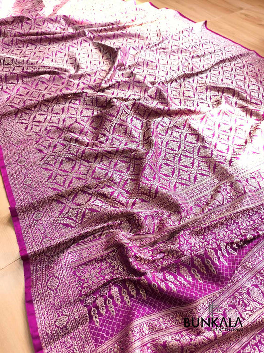 Purple Brocade Weaved Banarasi Mashru Silk Saree