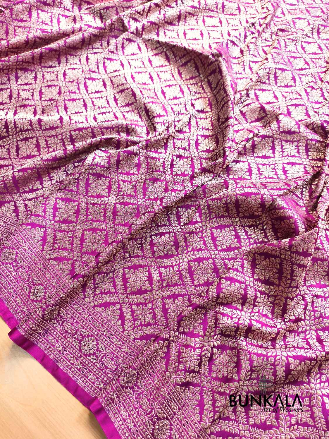 Purple Brocade Weaved Banarasi Mashru Silk Saree