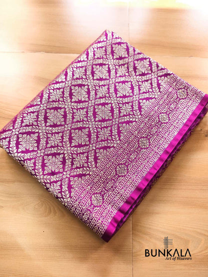Purple Brocade Weaved Banarasi Mashru Silk Saree