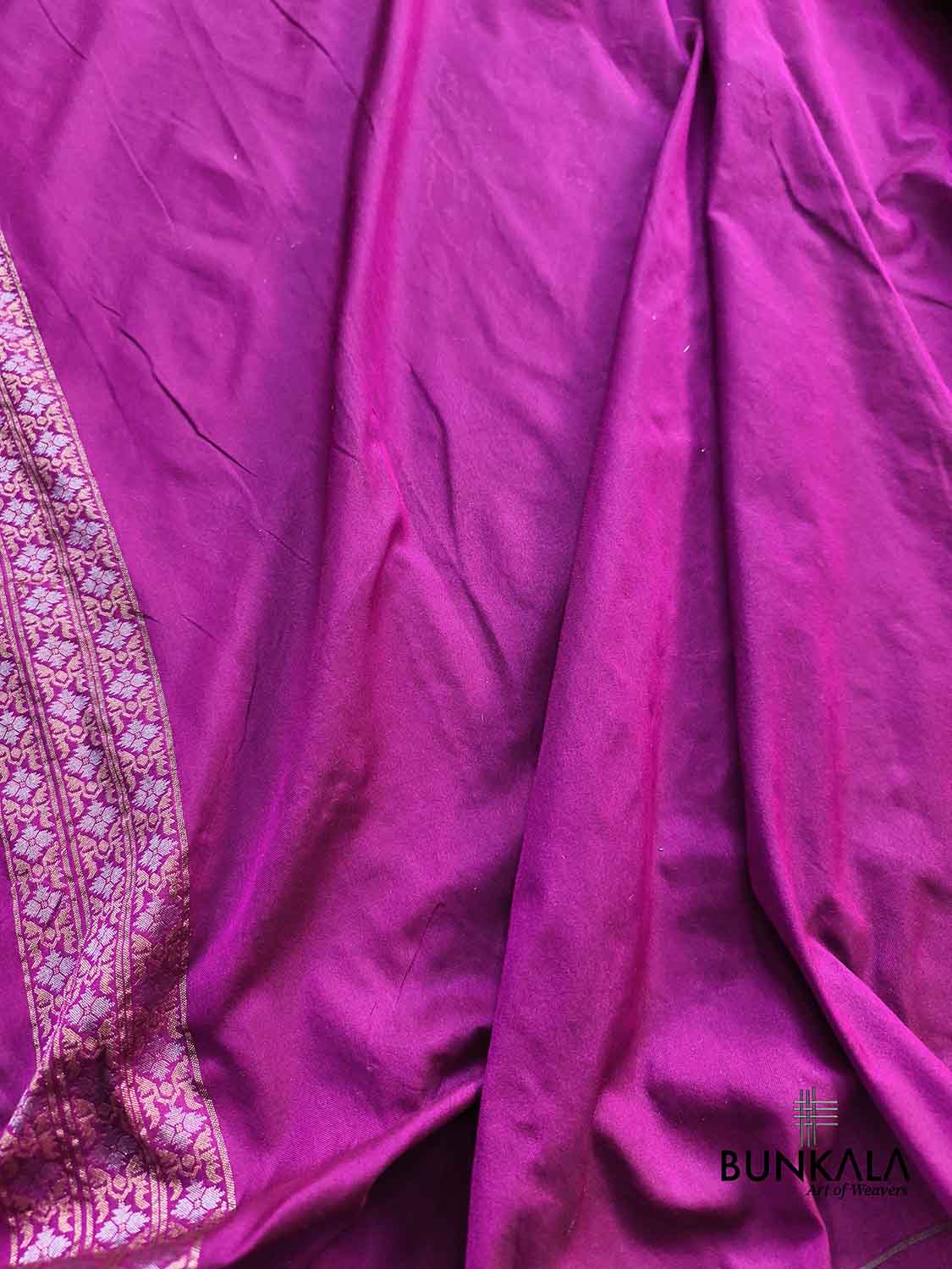 Purple Ektara Banarasi Jamdani Weaved Silk Saree