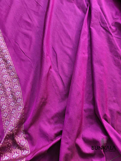 Purple Ektara Banarasi Jamdani Weaved Silk Saree