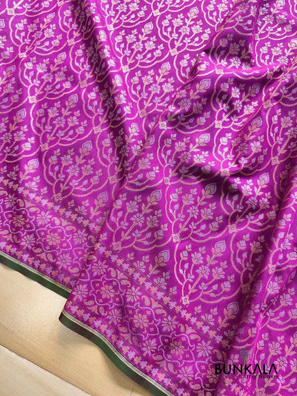 Purple Ektara Banarasi Jamdani Weaved Silk Saree