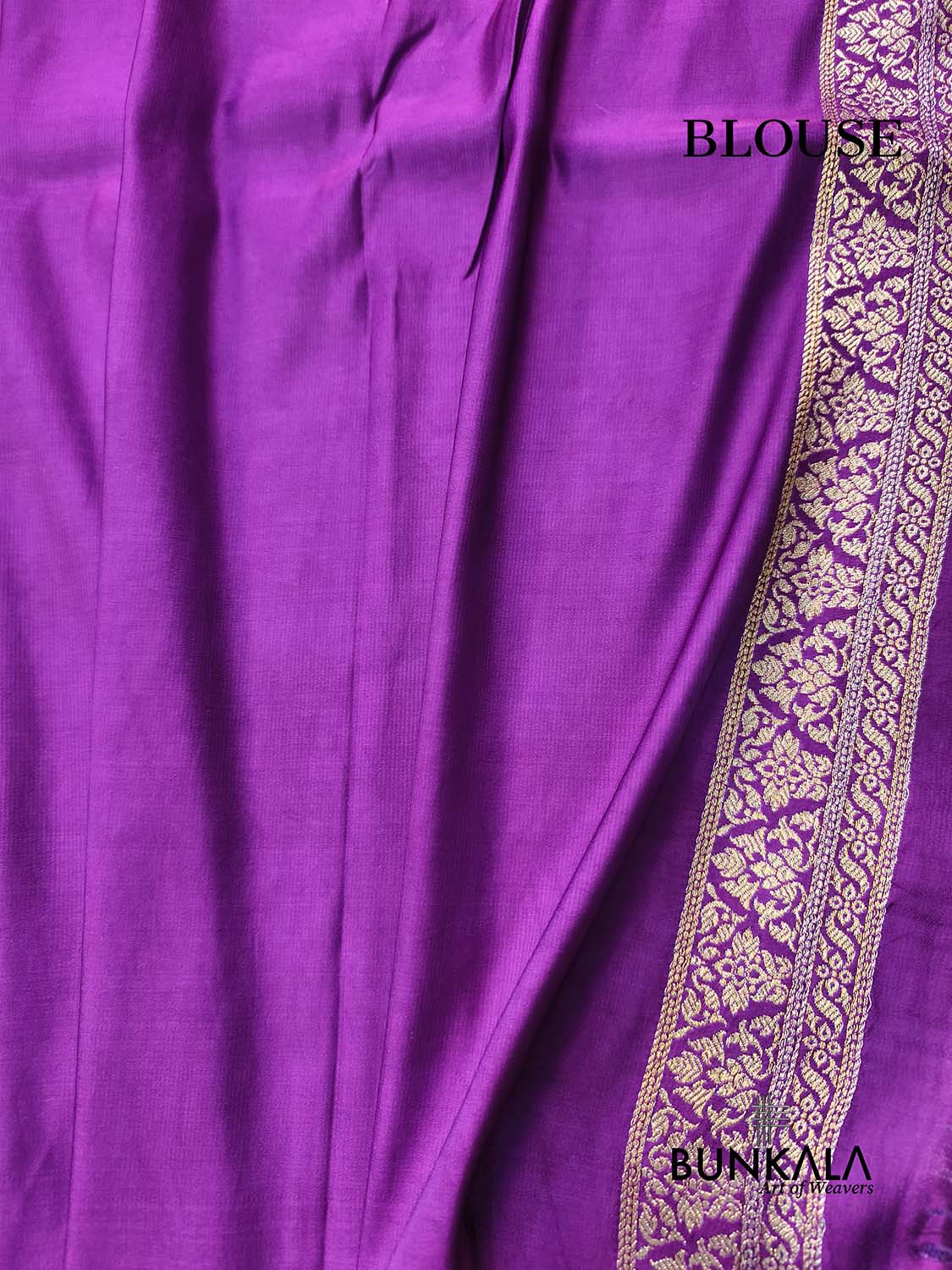 Purple Floral Brocade Weaved Banarasi Mashru Silk Saree