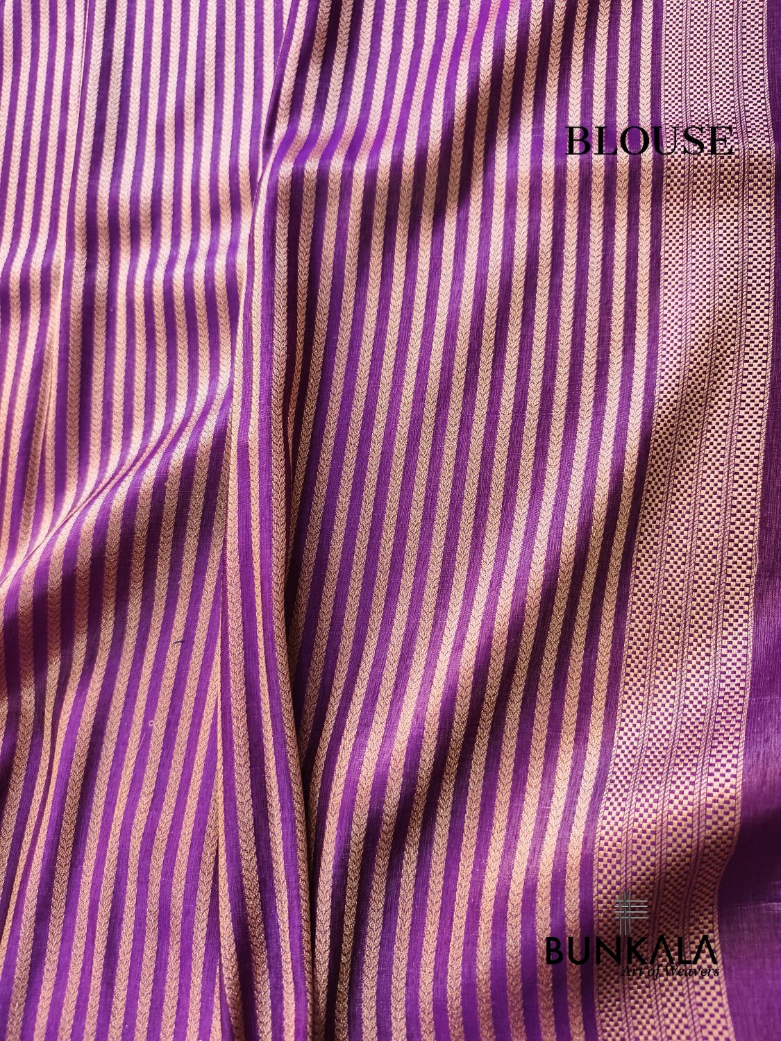 Purple Geometrical Brocade Banarasi Mashru Silk Saree