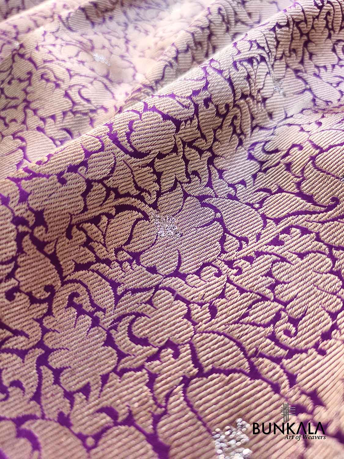 Purple Heritage Tanchui Brocade Handloom Banarasi Pure Katan Silk Saree