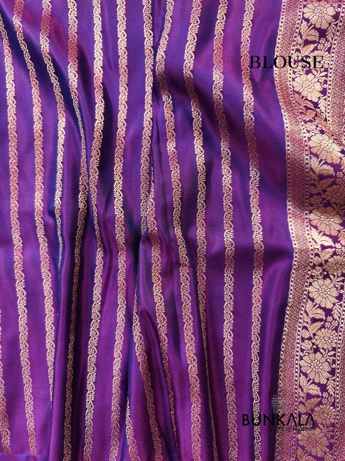 Purple Meena Buti Banarasi Mashru Silk Saree