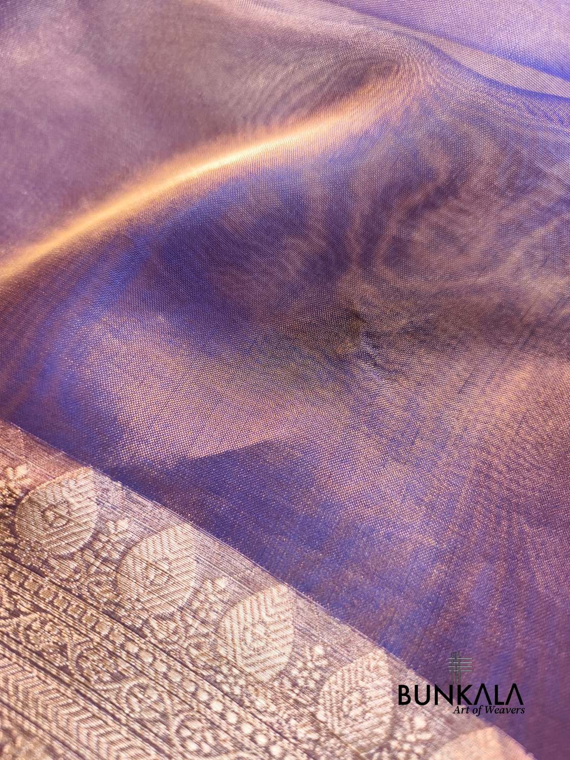 Purple Plain Handloom Banarasi Pure Tissue Silk Saree 