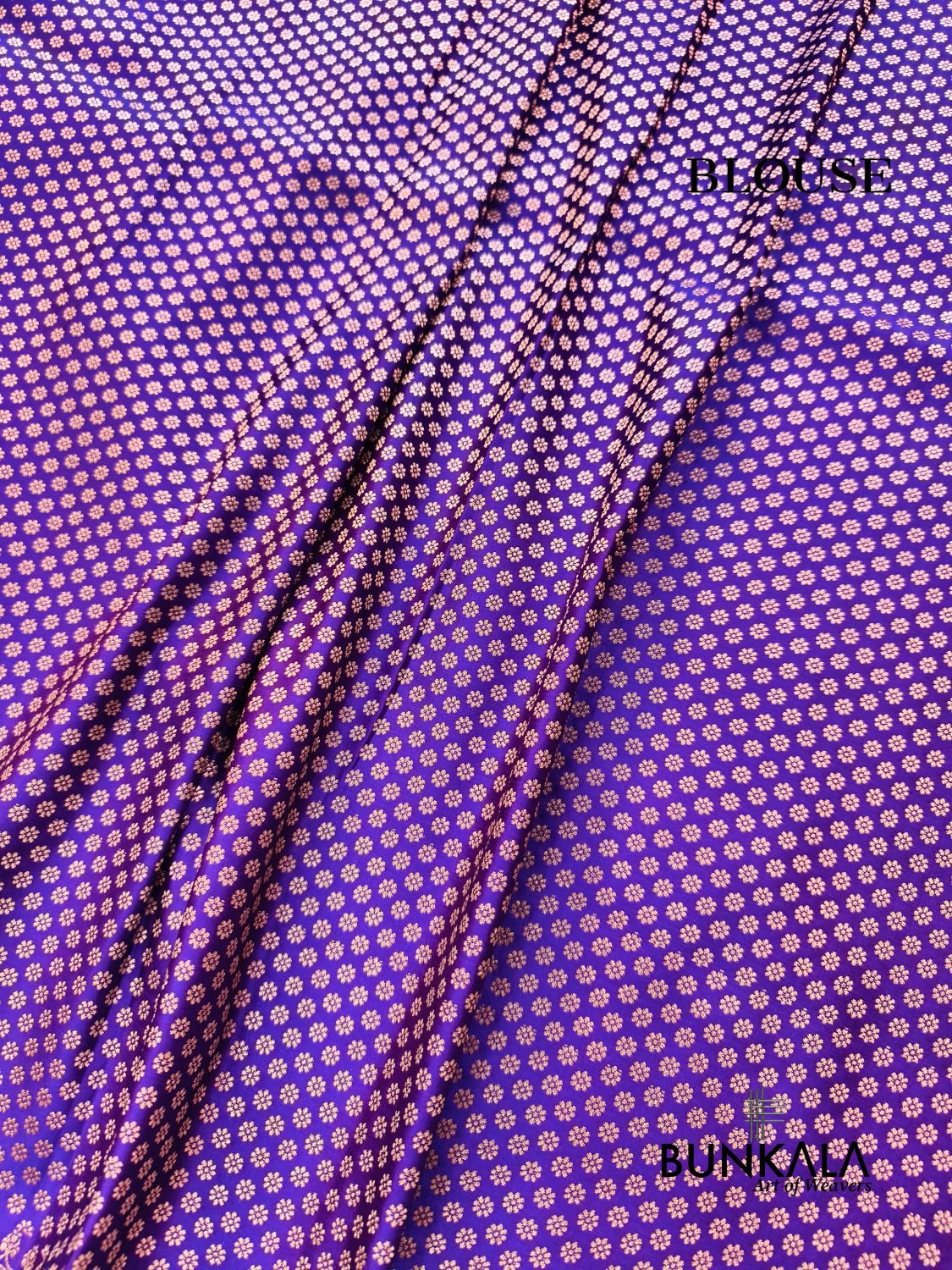 Purplish Blue Buta Banarasi Mashru Soft Silk Saree with Paisley Pallu