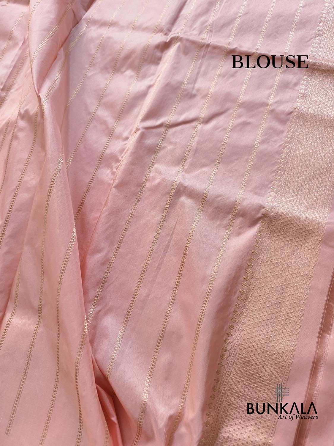 Rangkat Multi Pastel Peach Kadwa Handweaved Banarasi Pure Tissue Silk Saree