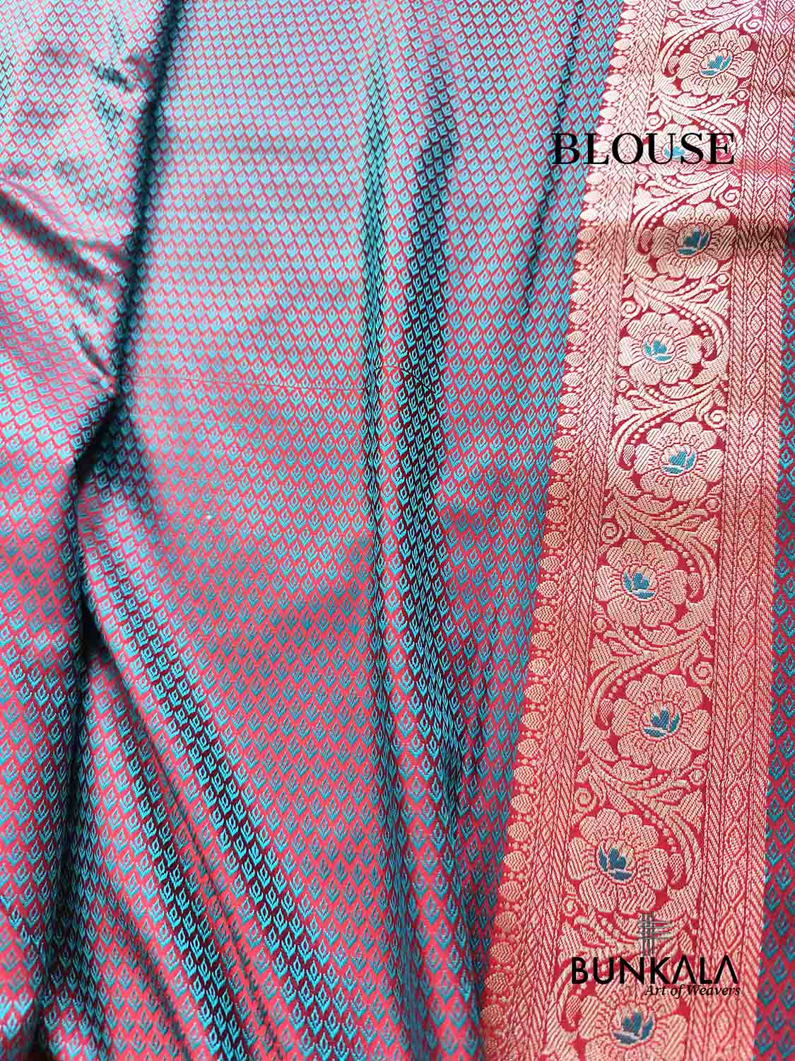 Red Floral Jaal Jamewar Weaved Banarasi Mashru Silk Saree