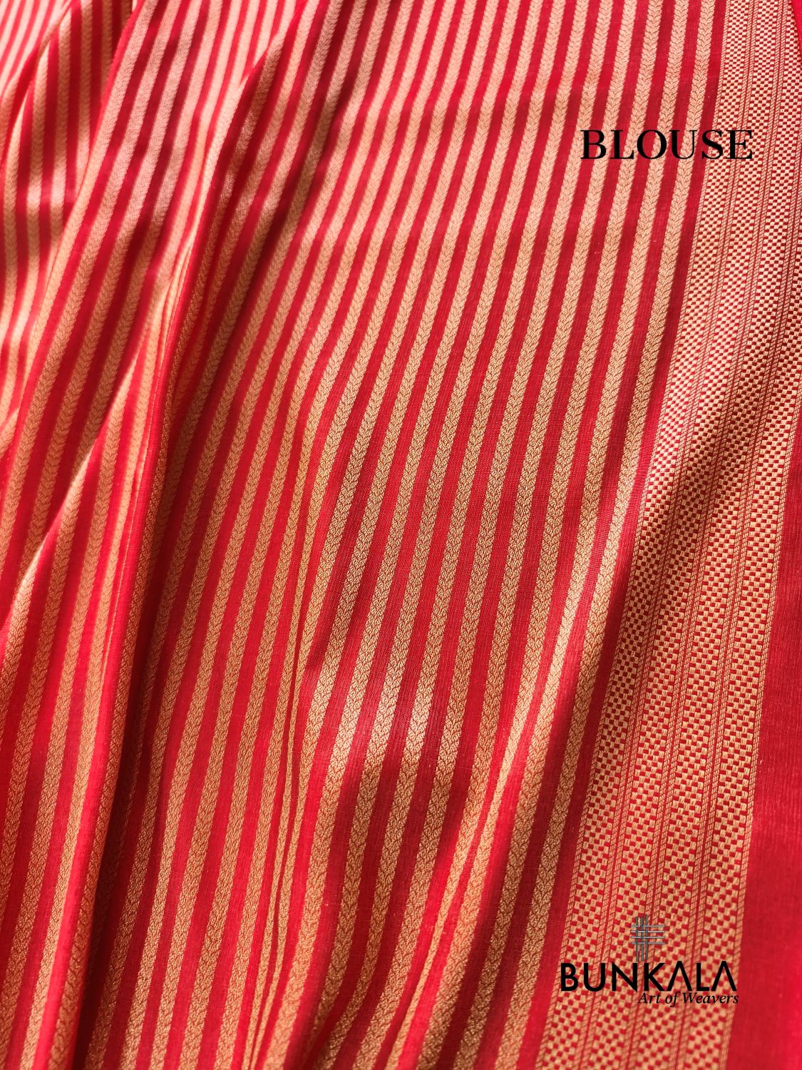 Red Geometrical Brocade Banarasi Mashru Silk Saree