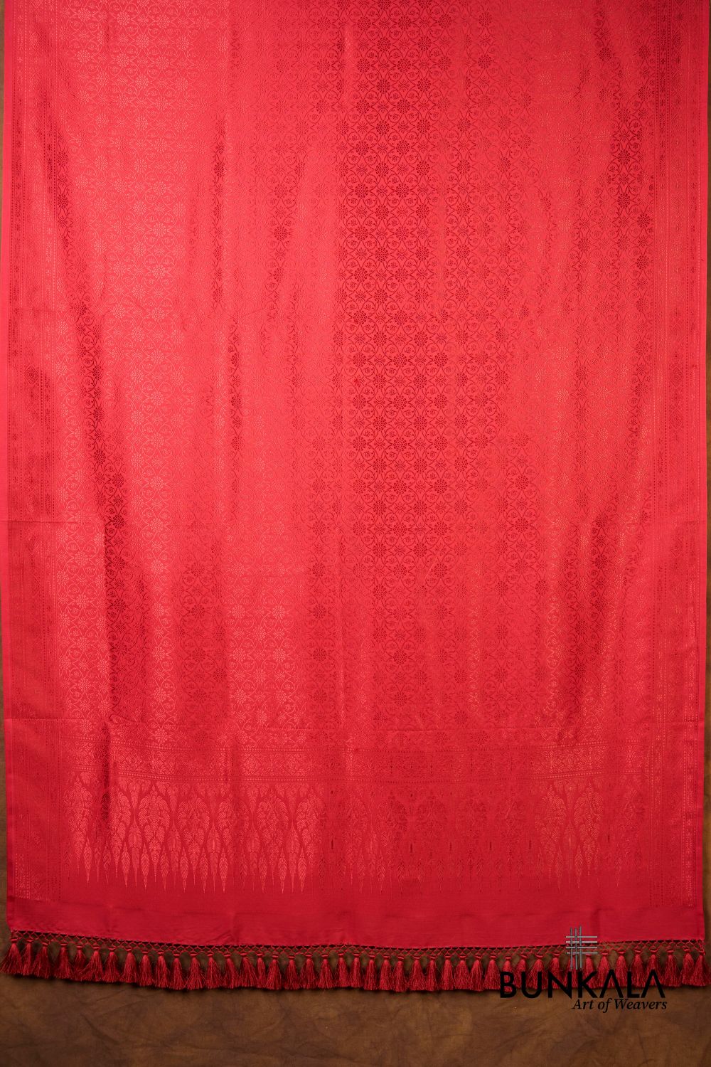 Red Mashru Silk Brocade Resham Weaved Banarasi Dupatta