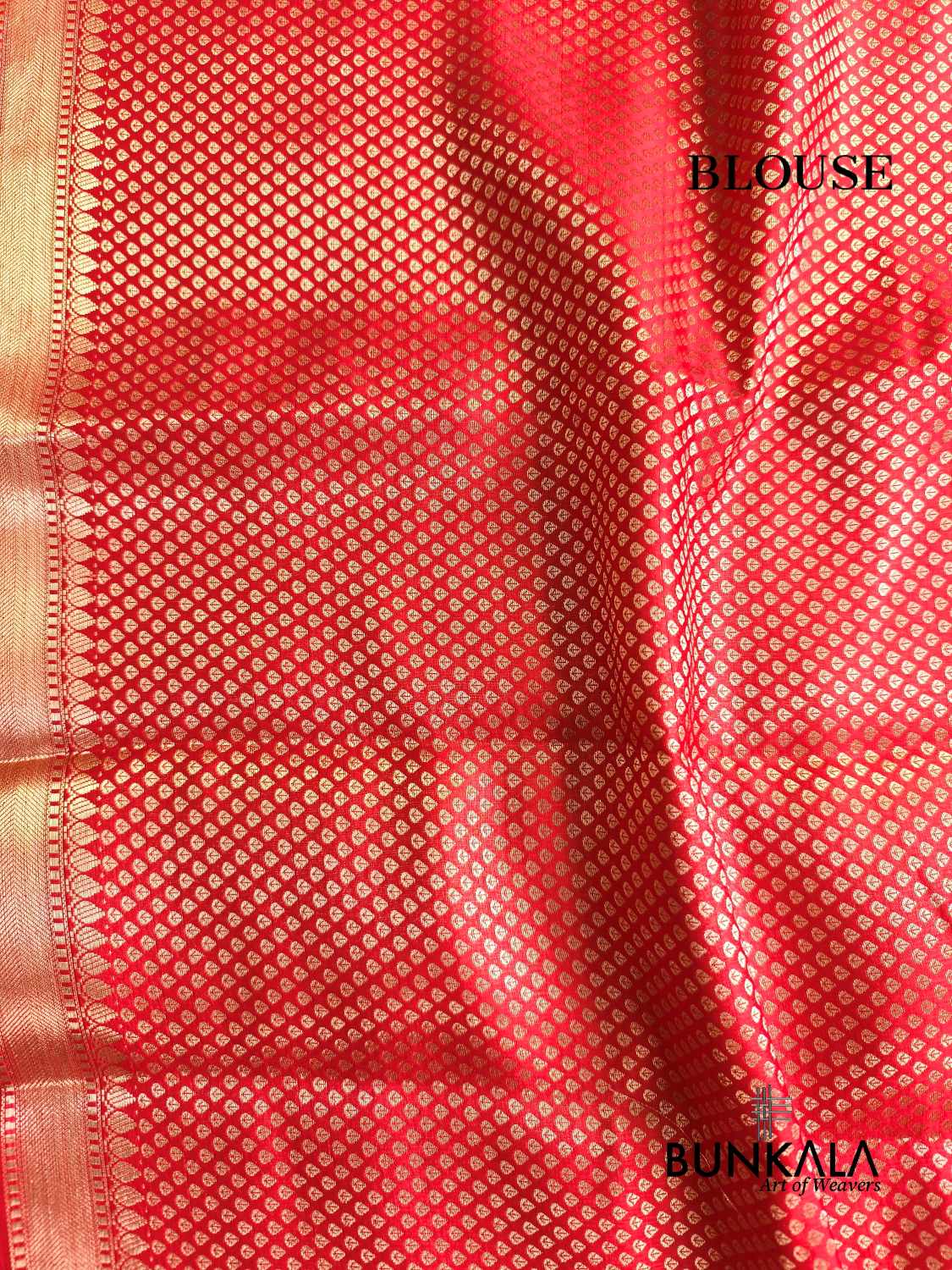 Red Meena Floral Buta Pure Banarasi Mango Silk Saree 