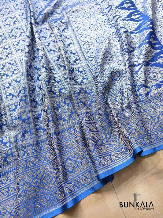 Royal Blue Gharchola Brocade Weaved Banarasi Mashru Silk Saree