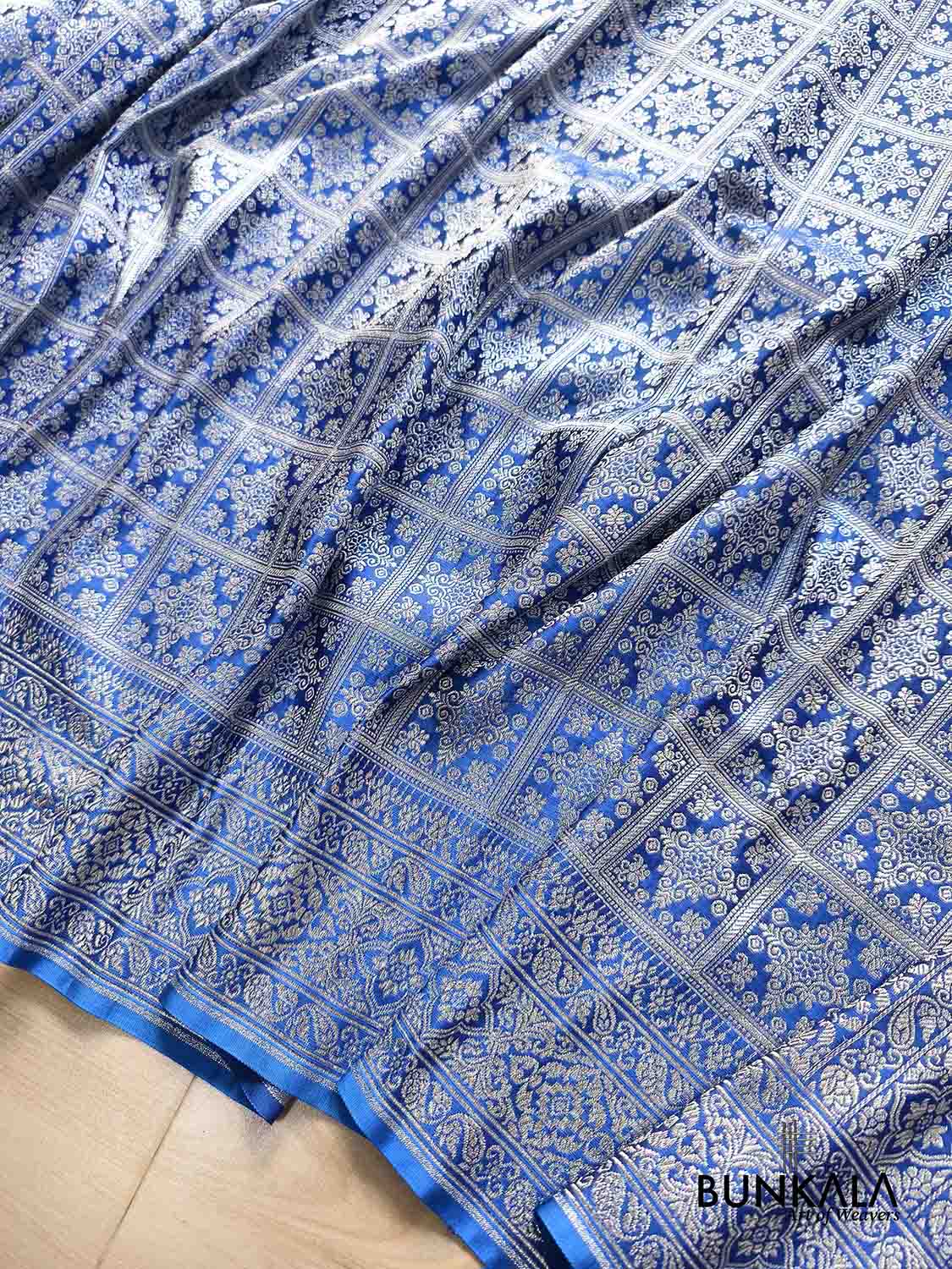 Royal Blue Gharchola Brocade Weaved Banarasi Mashru Silk Saree