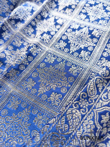 Royal Blue Gharchola Brocade Weaved Banarasi Mashru Silk Saree