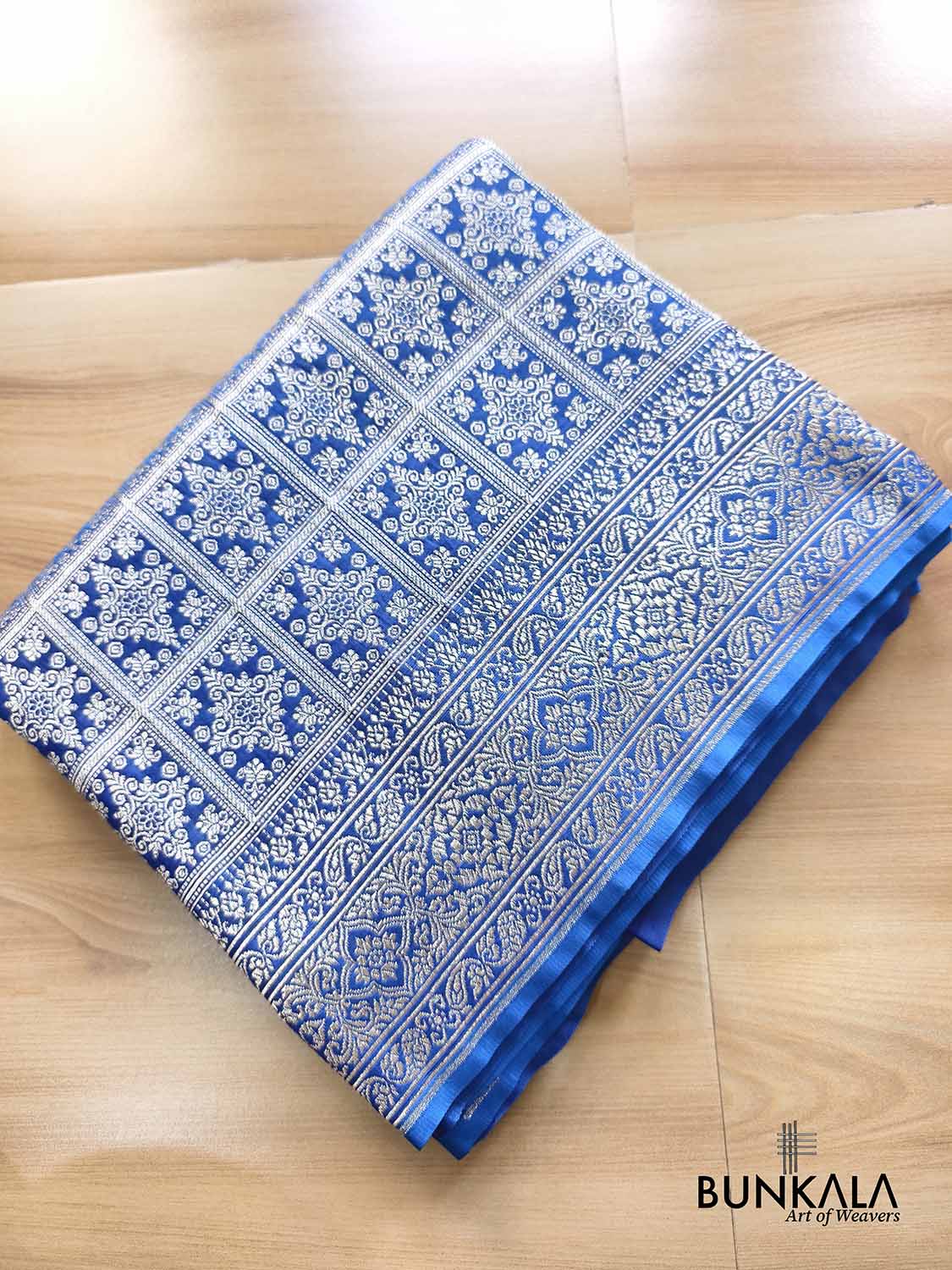 Royal Blue Gharchola Brocade Weaved Banarasi Mashru Silk Saree
