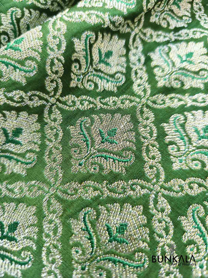Royal Green Brocade Weaved Banarasi Mashru Silk Saree
