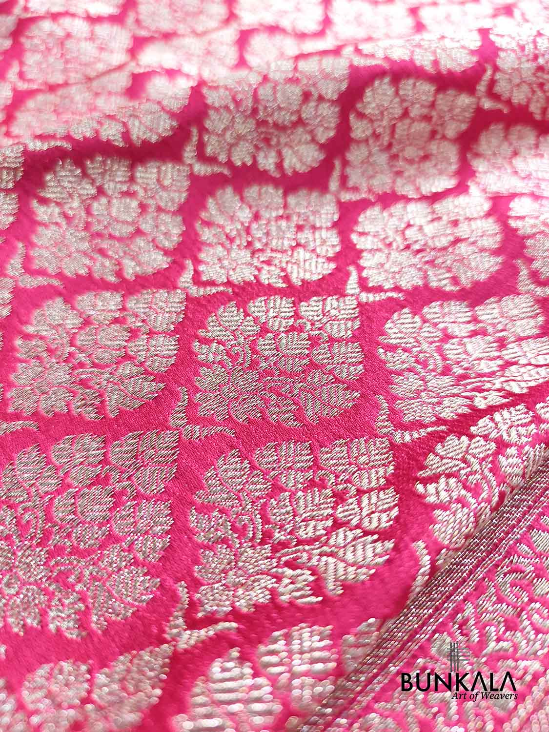 Royal Pink Brocade Weaved Banarasi Mashru Silk Saree