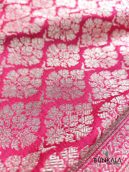Royal Pink Brocade Weaved Banarasi Mashru Silk Saree