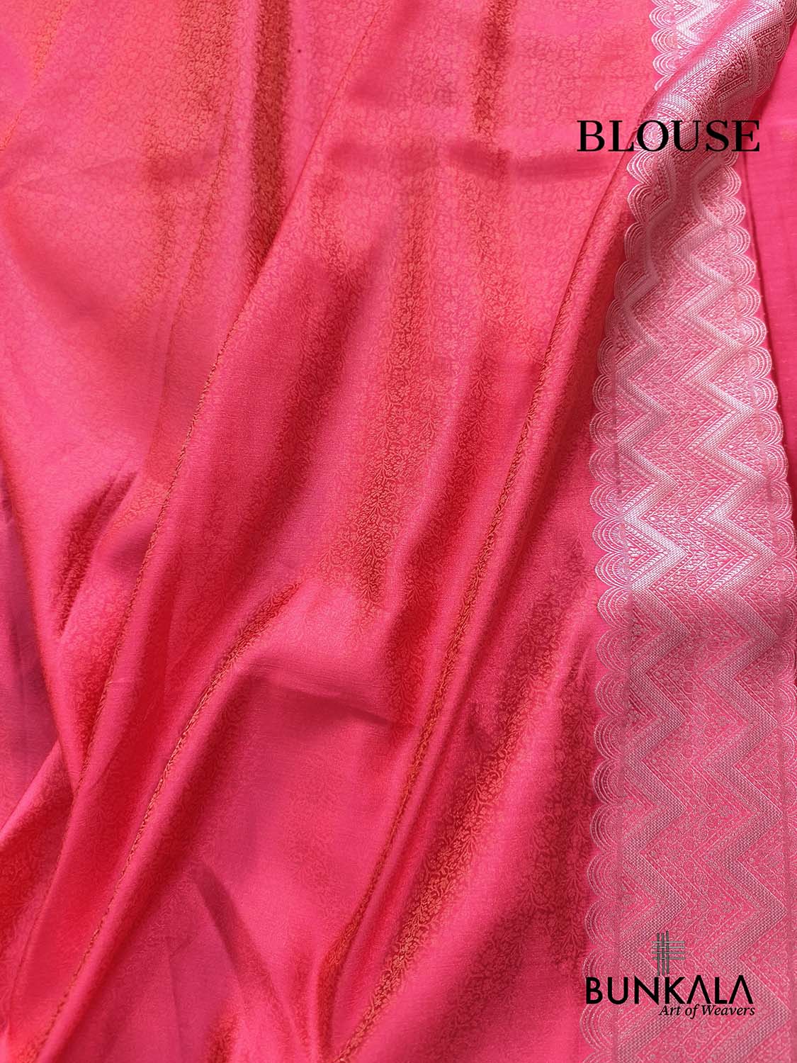 Royal Pink Vintage Silver Zari Banarasi Mashru Silk Saree