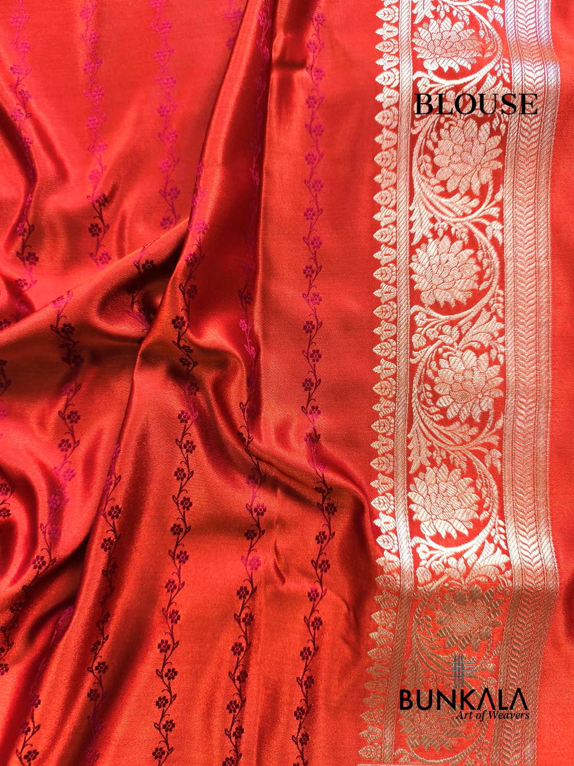 Rust Maroon Meena Vintage Buti Banarasi Mashru Silk Saree 