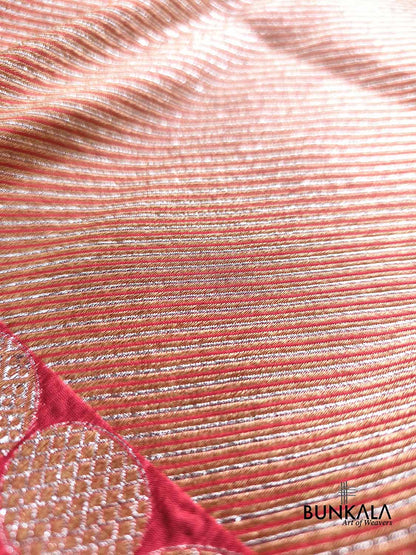 Shot Pink Rolex Brocade Handloom Banarasi Pure Katan Silk Saree