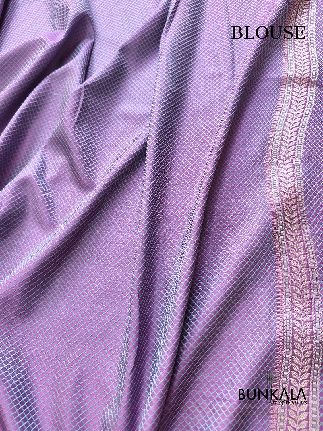 Shot Purple Jamewar Zig Zag Banarasi Mashru Silk Saree