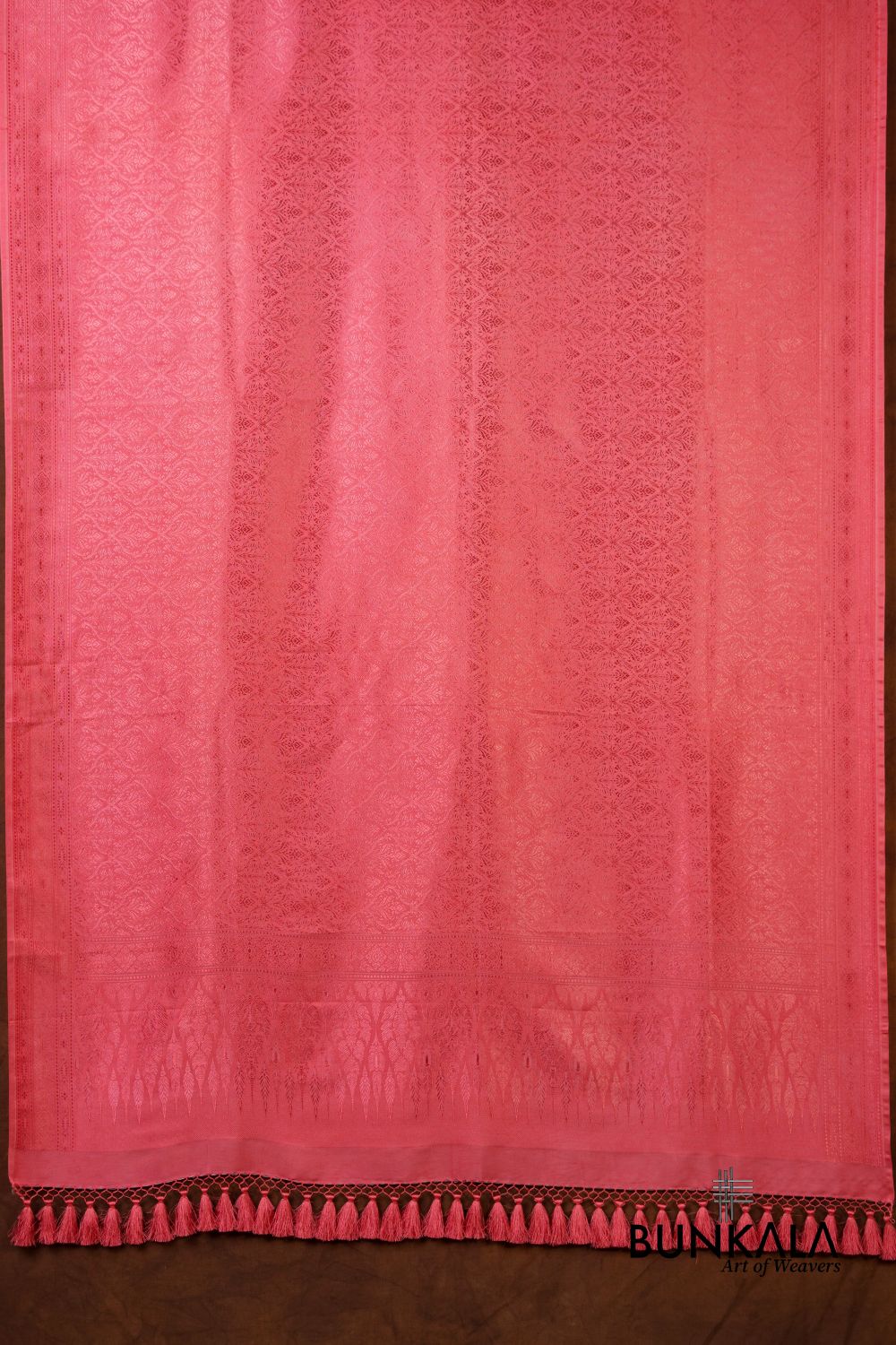 Strawberry Mughal Pattern Brocade Resham Weaved Banarasi Mashru Silk Dupatta