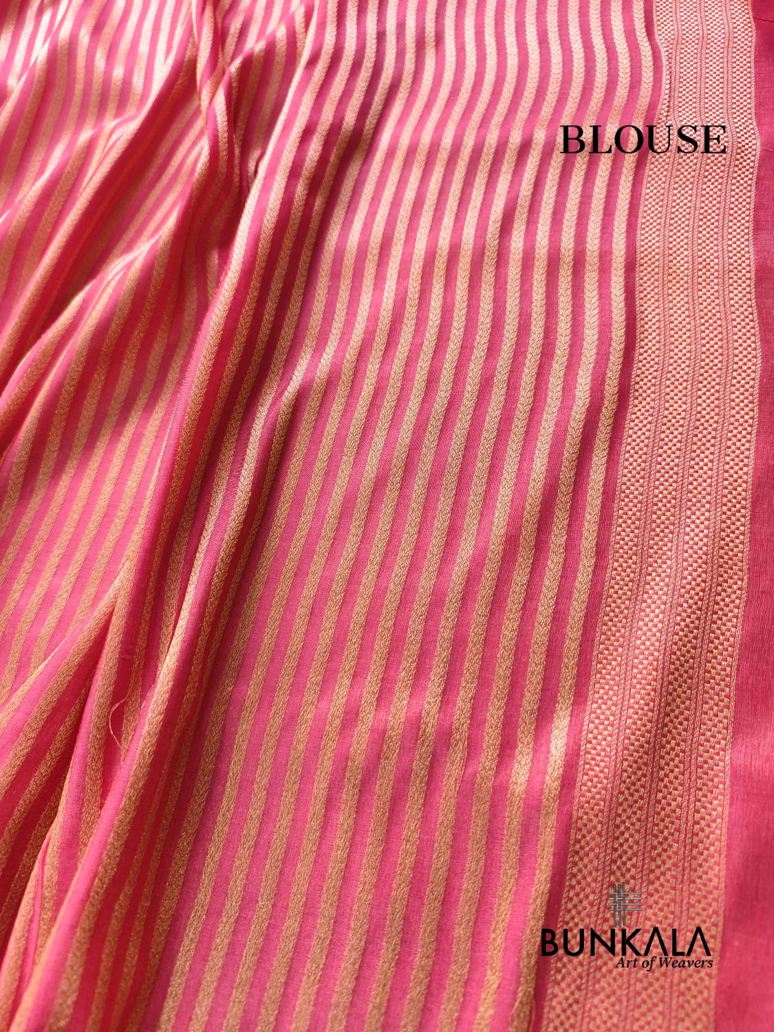 Strawberry Pink Geometrical Brocade Banarasi Mashru Silk Saree