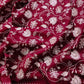 Deep Wine Banarasi Organza Silver Zari Work Floral Design Embroidery Saree