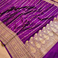 Majestic Purple Elegance Pure Mashru Silk Allover Buti Design Handloom Banarasi Saree