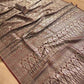 Intricate Delight Brown Silver Zari Mashru Silk Banarasi Saree