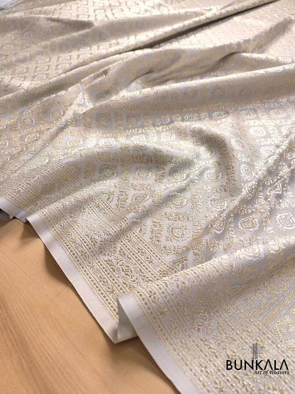 Sublime Sophistication Silver Grey Mashru Silk Banarasi Saree