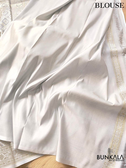 Sublime Sophistication Silver Grey Mashru Silk Banarasi Saree