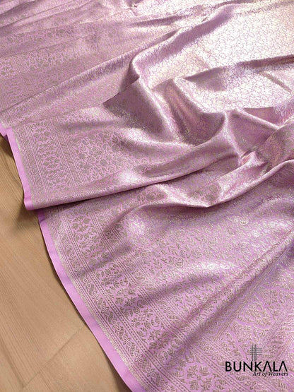 Majestic Plum Purple Mashru Silk Banarasi Saree