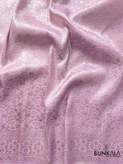 Majestic Plum Purple Mashru Silk Banarasi Saree