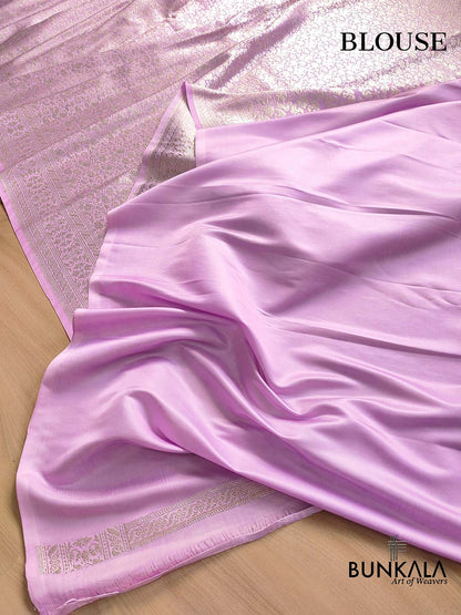 Majestic Plum Purple Mashru Silk Banarasi Saree