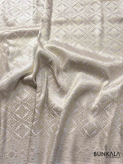 Serenity in Grey Mashru Silk Banarasi Saree