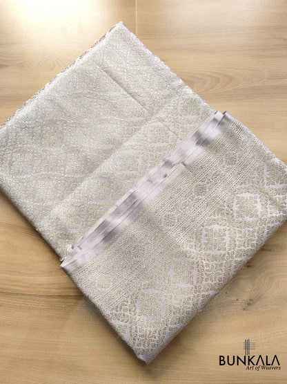 Serenity in Grey Mashru Silk Banarasi Saree