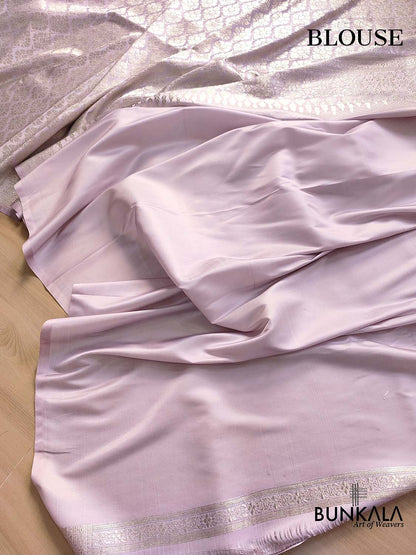 Graceful Drapes Lavender Mashru Silk Banarasi Saree